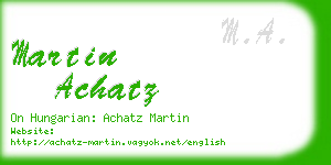 martin achatz business card